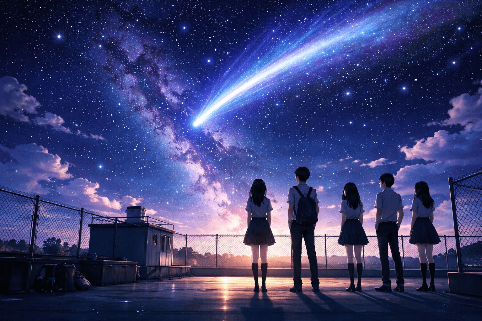 Makoto Shinkai Inspired Starry Night Sky