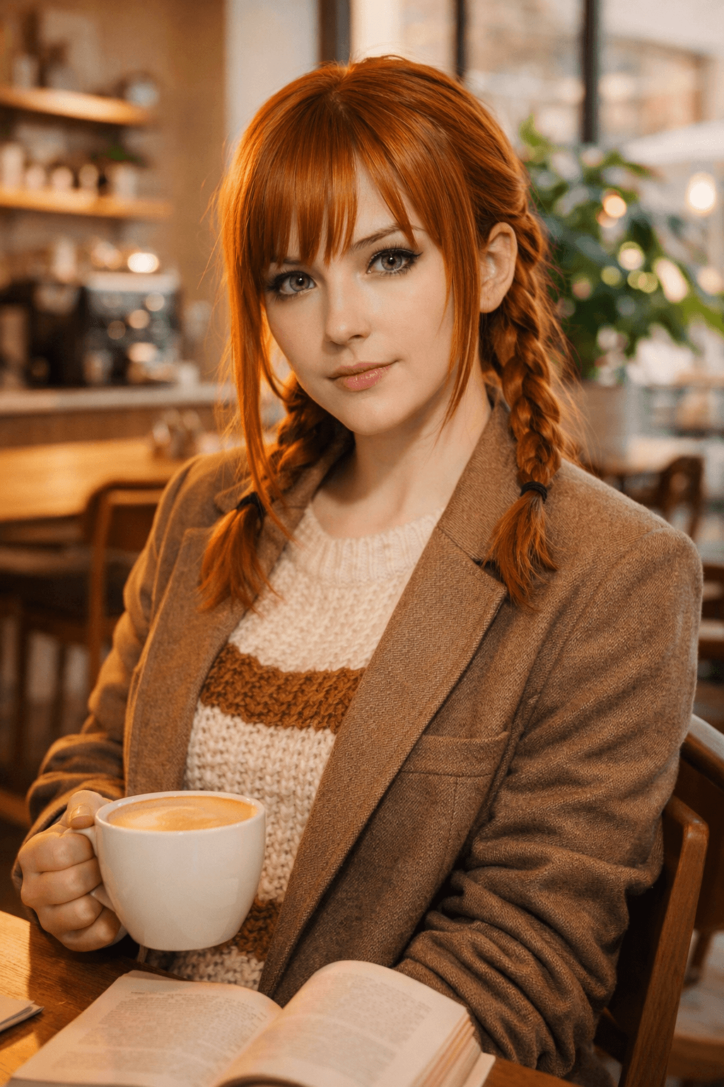 Cafe Aesthetic Cozy Portrait - Coffee Shop Vibe