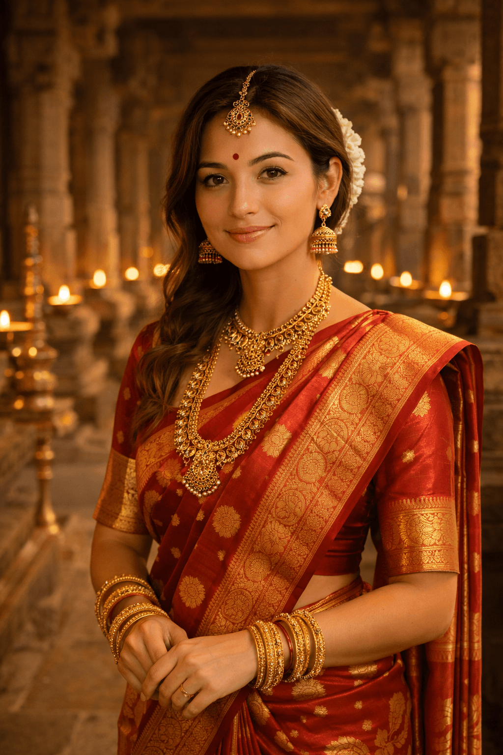 Silk Saree Temple Divine - Spiritual Elegance