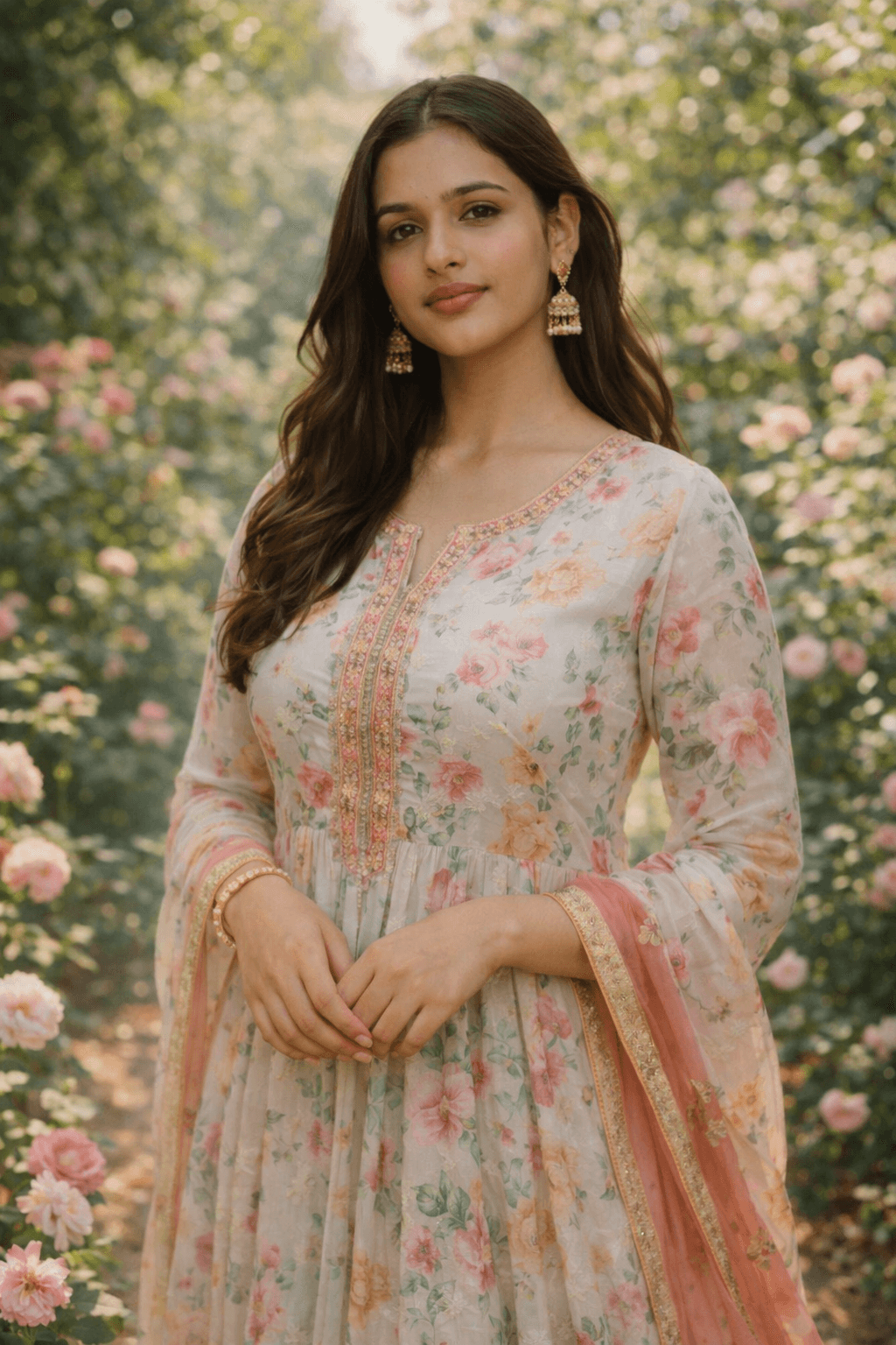 Floral Anarkali Botanical Garden - Nature Romance