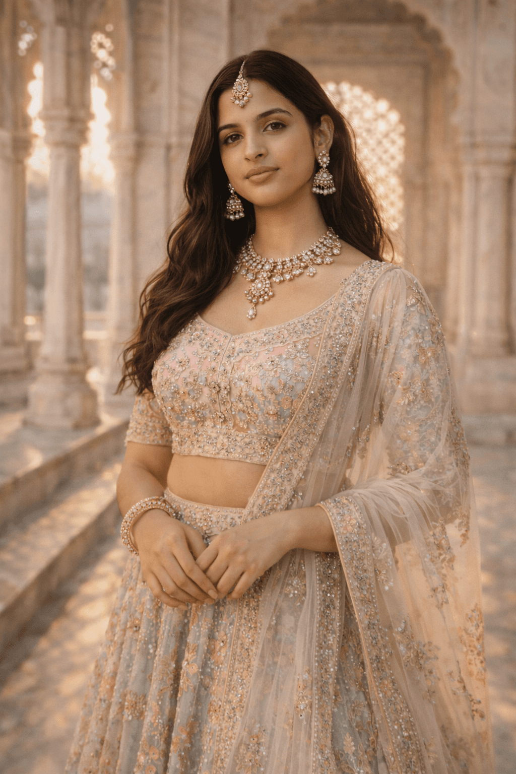 Pastel Lehenga Heritage Palace - Royal Elegance